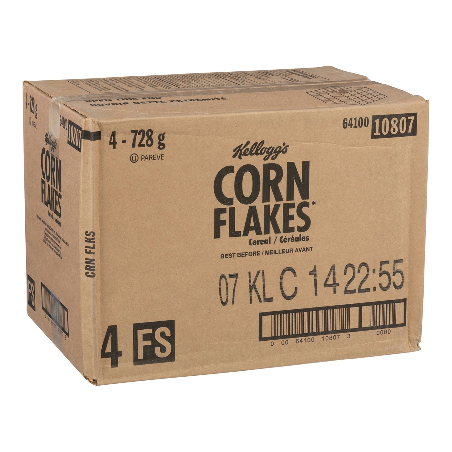 Cereal Corn Flakes Sleeve Pack - 4 x 728 g - Kellogg's - Restaurant and Foodservice Ingredients - Canadian Distribution-1