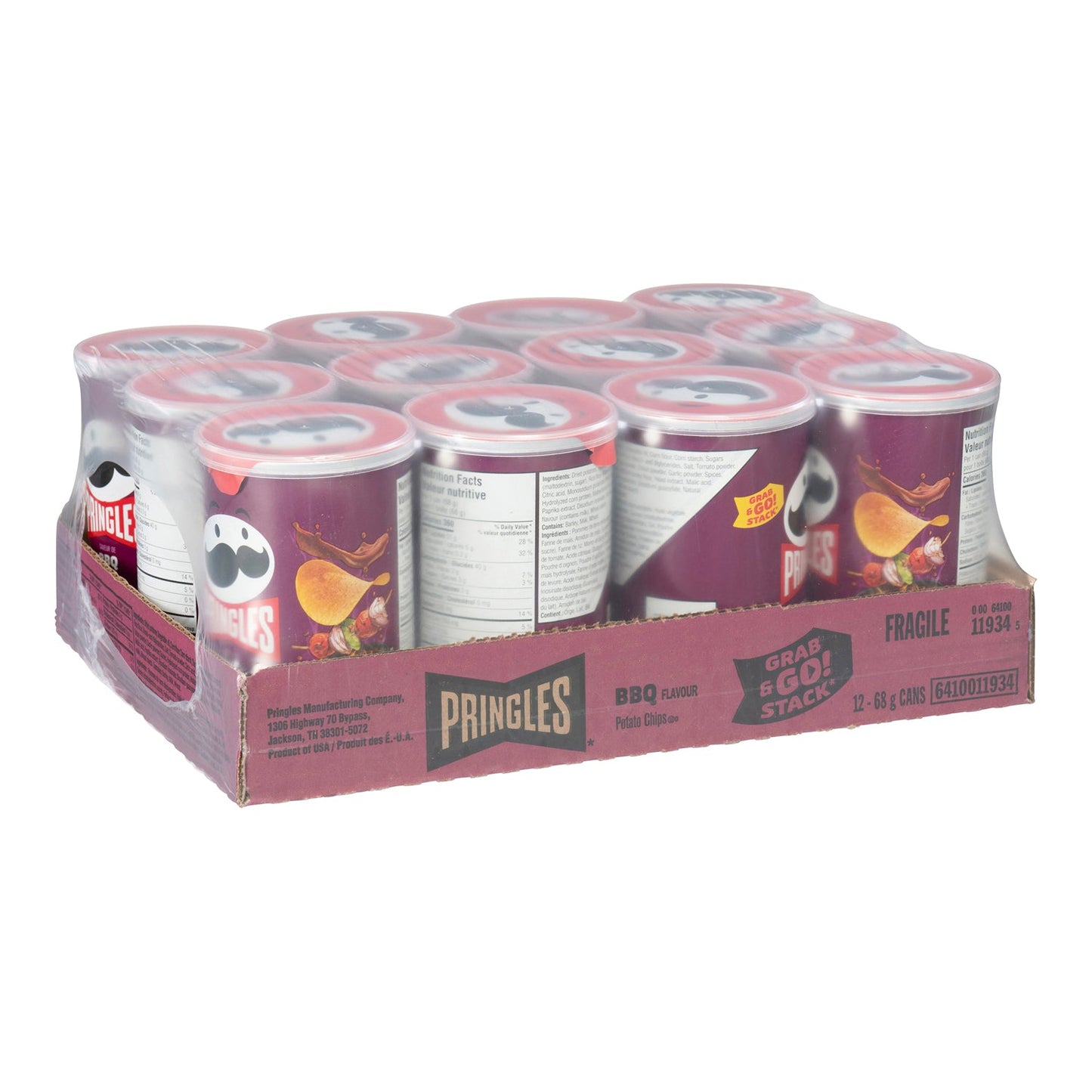 Chip Potato BBQ Pringles - 12 x 68 g - Pringle - Restaurant and Foodservice Ingredients - Canadian Distribution-1