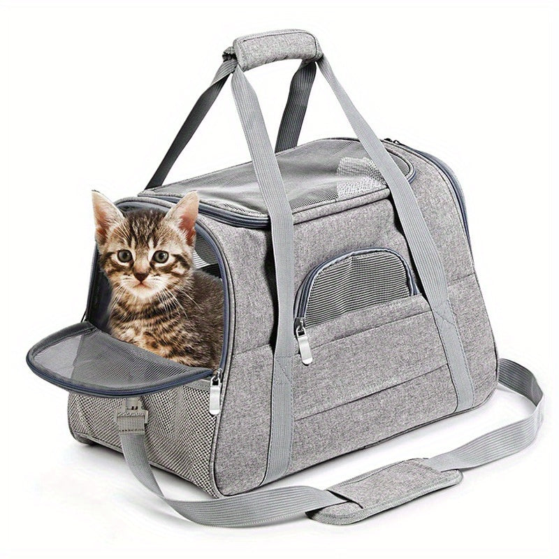 Ultra-Comfy Portable Pet Carrier Bag - Premium Plush Mat for Puppies & Kittens - Safe, Stylish & Hassle-Free Travel Solution for Outdoor Adventures