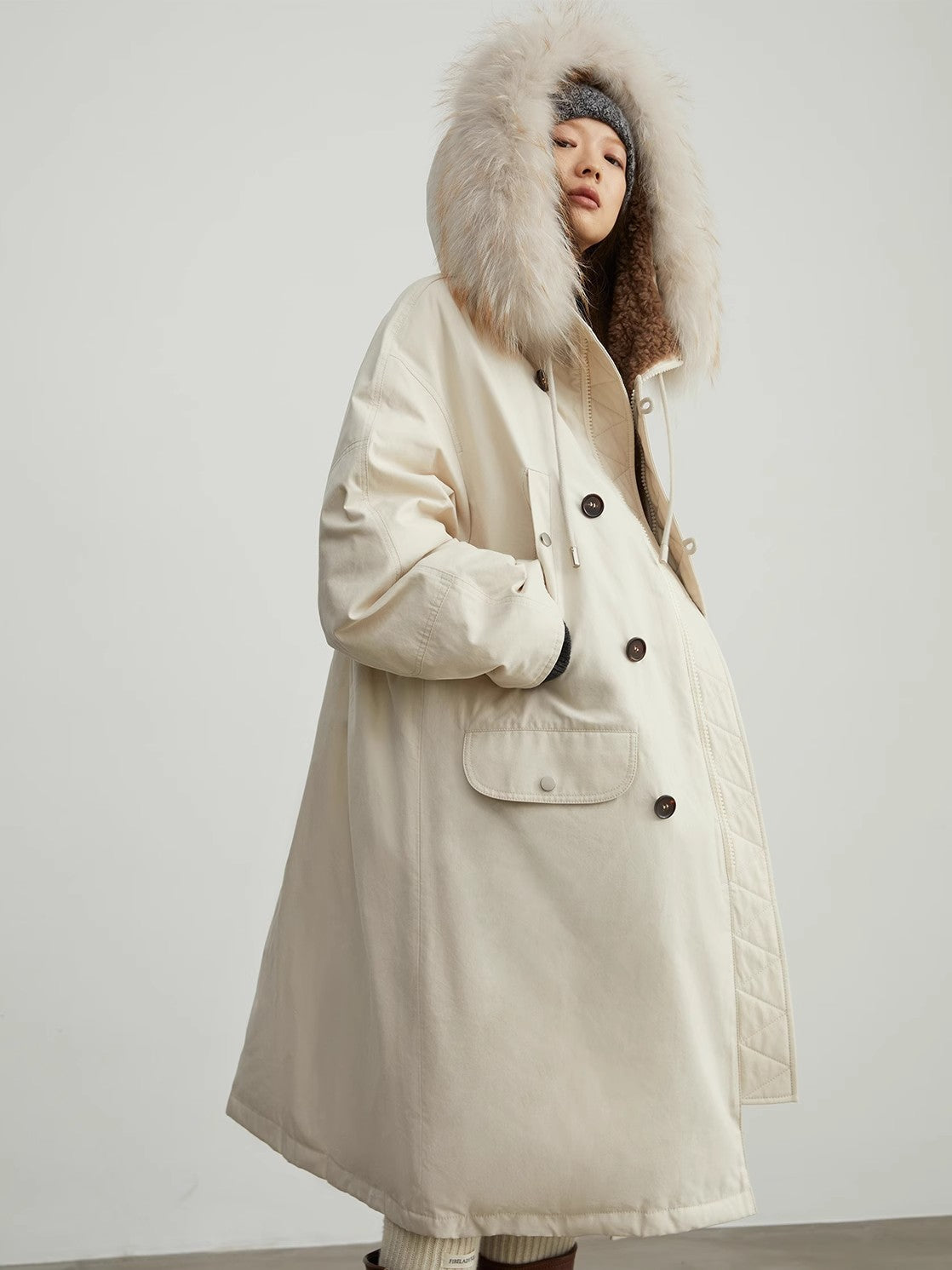 “Manchester City old story” Winter Loose Long Hooded Parka-4