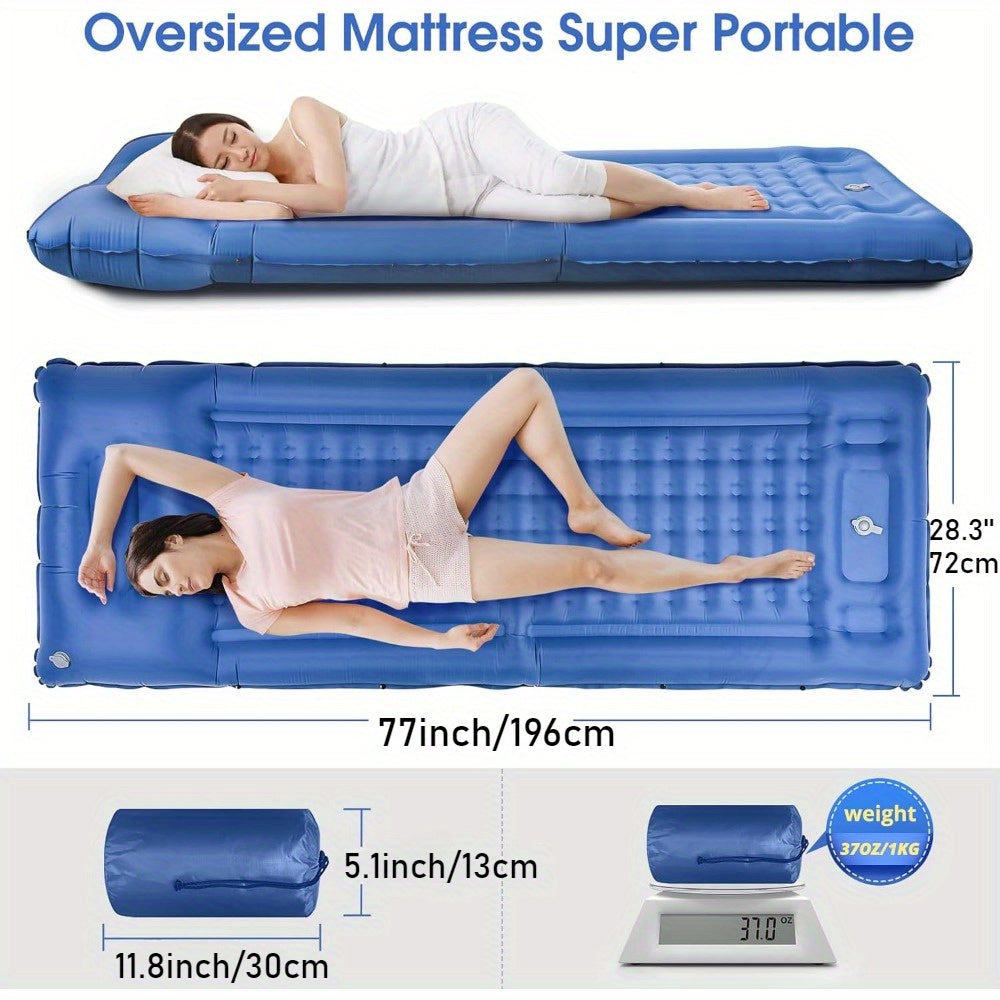 5-Inch Inflatable Camping Sleeping Mat with Pillow-2