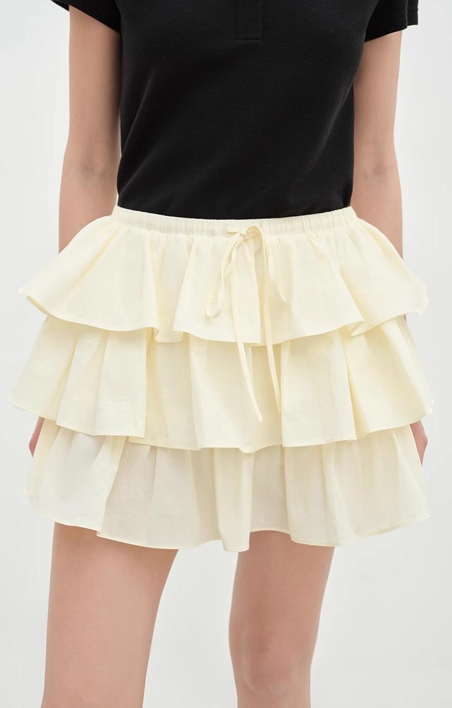 "Blueberry Cream" pure cotton anti-exposure lace cake skirt skirt-1