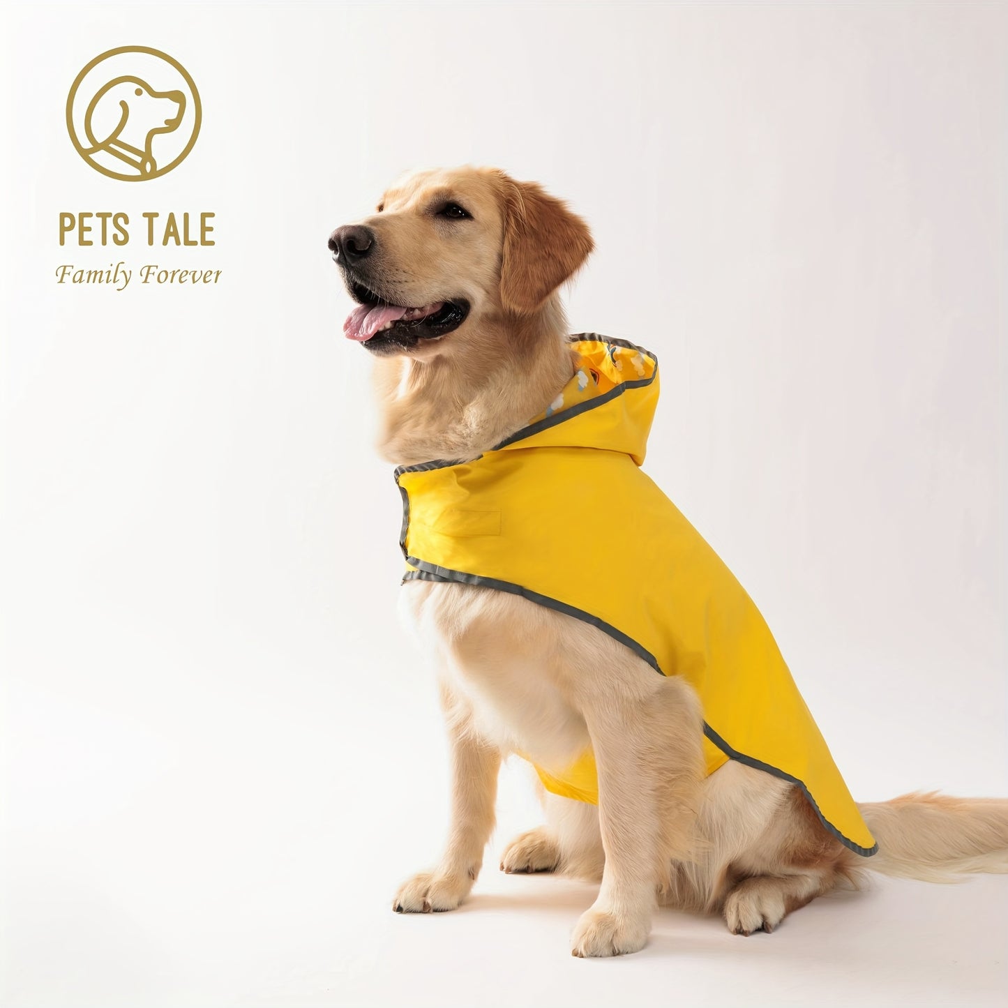 PETS TALE Reversible Waterproof Dog Raincoat - 1pc Polyester Pet Jacket with Duck Print - Machine Washable, Adjustable Straps for Small to Extra Large Breeds