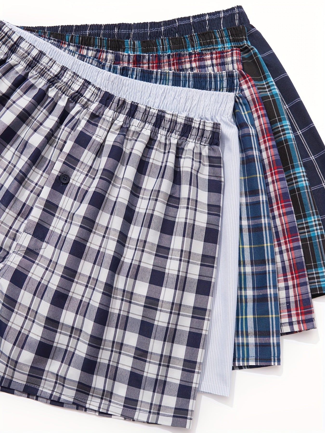 6/10 pcs JupiterSecret Men's Woven Boxer Shorts - 6 Pack, Elastic Waistband, Random Color