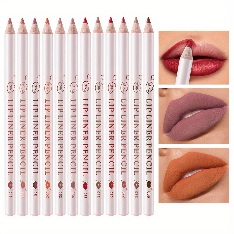 12 pcs Matte Lipstick Set with Lip Liner Pencil - Long-Lasting, Professional-Quality, Perfect for Valentine's Day Gifts