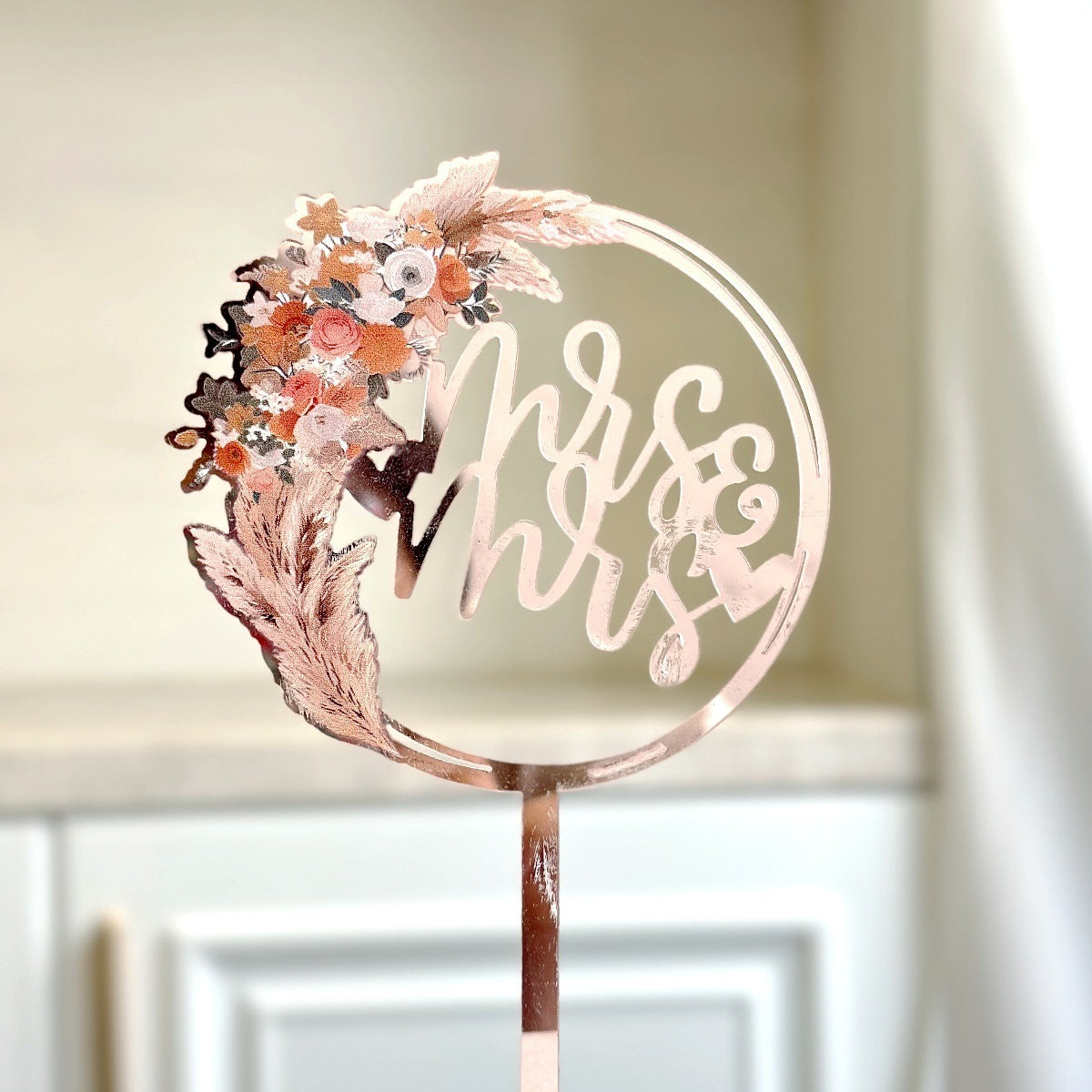 Ins Style MRMRS Color Printing Acrylic Cake Decoration Party Supplies