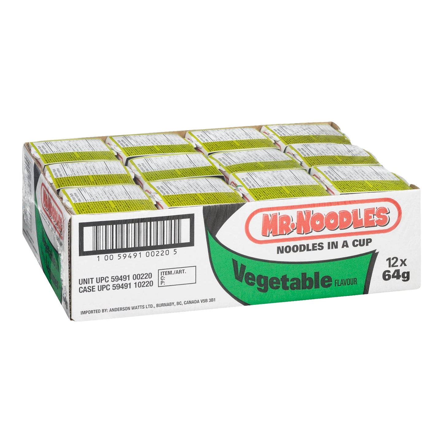 Soup Vegetable Noodle Cup - 12 x 64 g - Mr Noodles - Restaurant and Foodservice Ingredients - Canadian Distribution-1