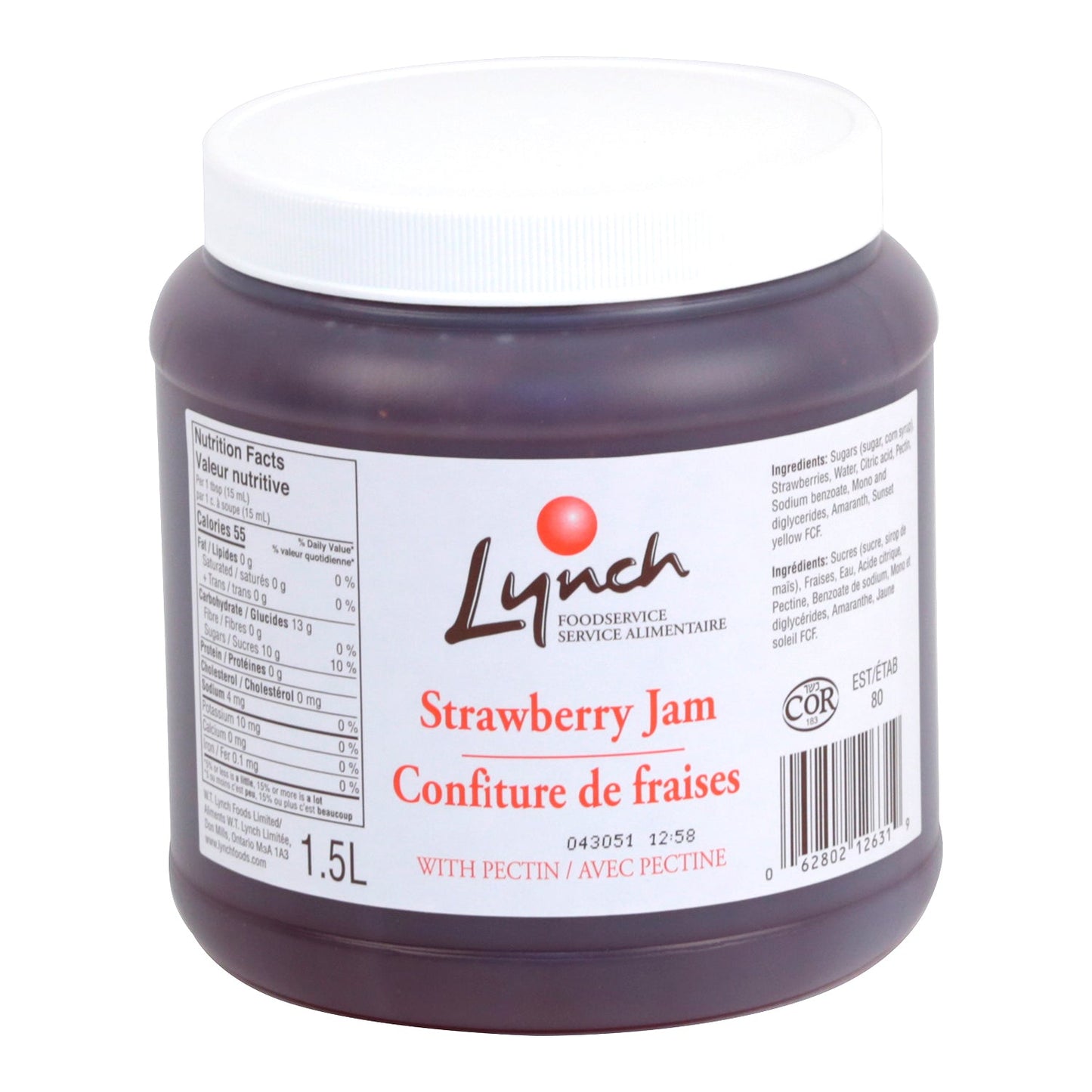 Strawberry Jam With Pectin - 1.5 L (Case = 6 x 1.5 L) - Lynch - Baking Mixes and Ingredients - Canadian Distribution-0