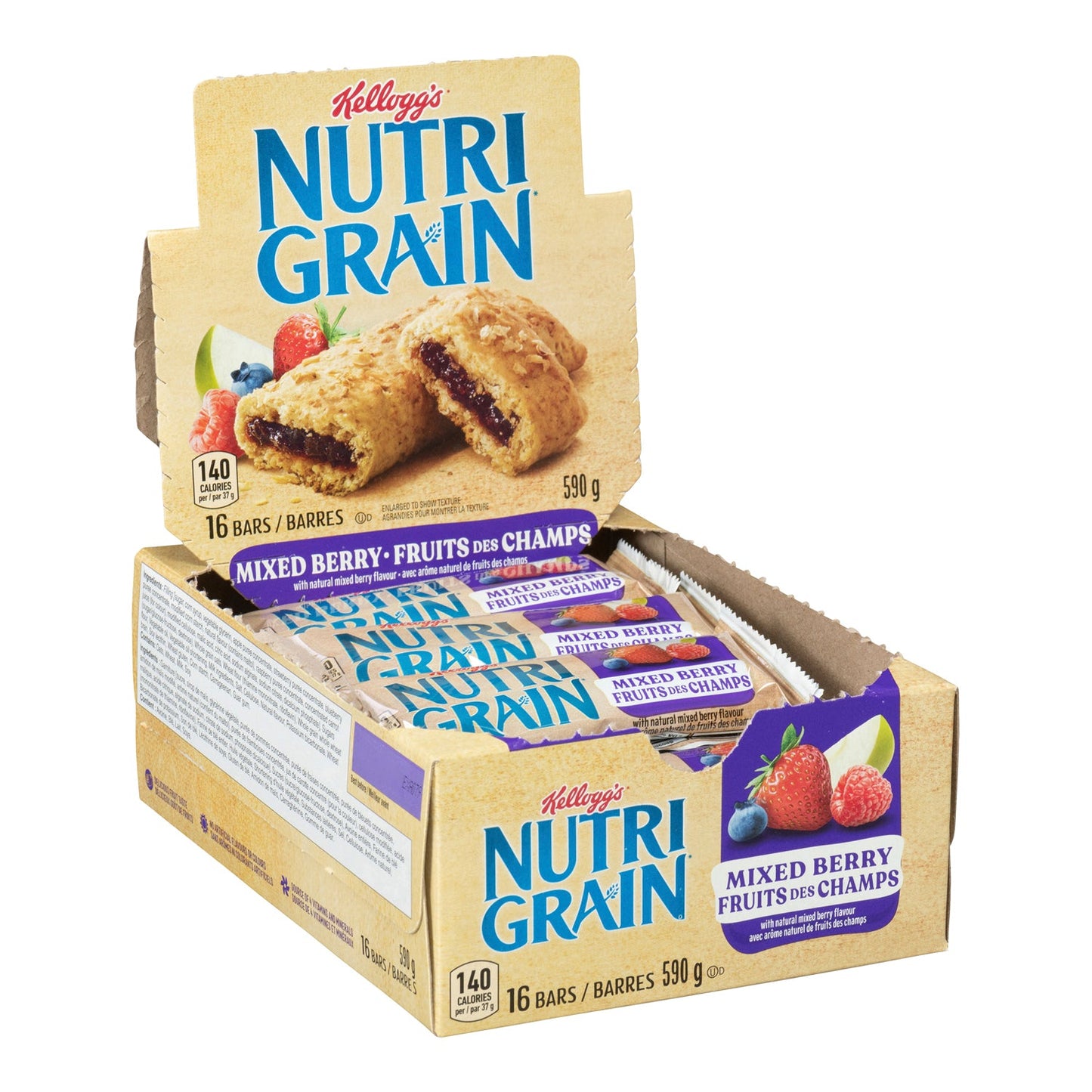 Snack Bar Nutrigrain Mixed Berry - 48 x 37 g - Kellogg's - Restaurant and Foodservice Ingredients - Canadian Distribution-3