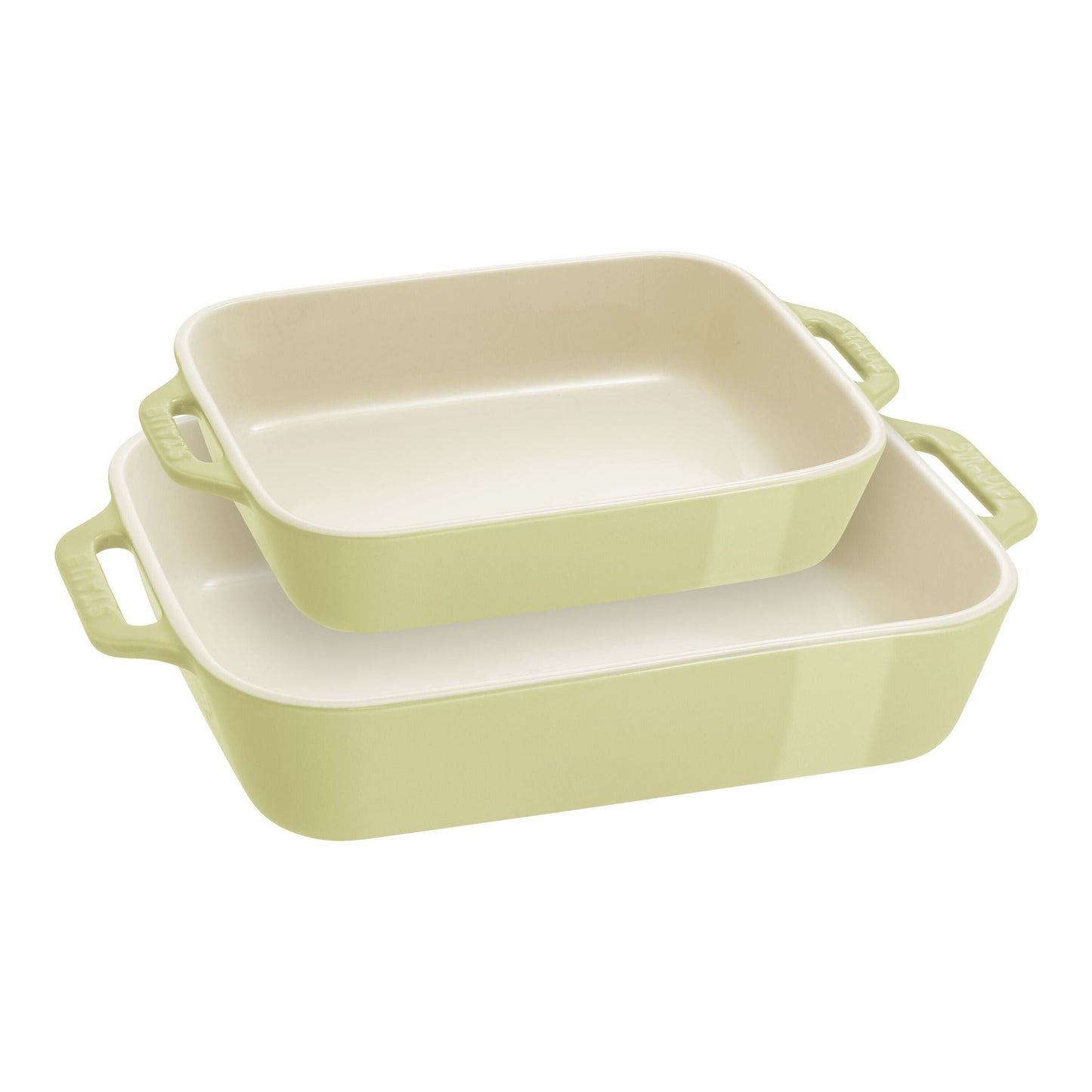 STAUB Ceramique Rectangular Baking Dish Set Light Green 2 Piece-0