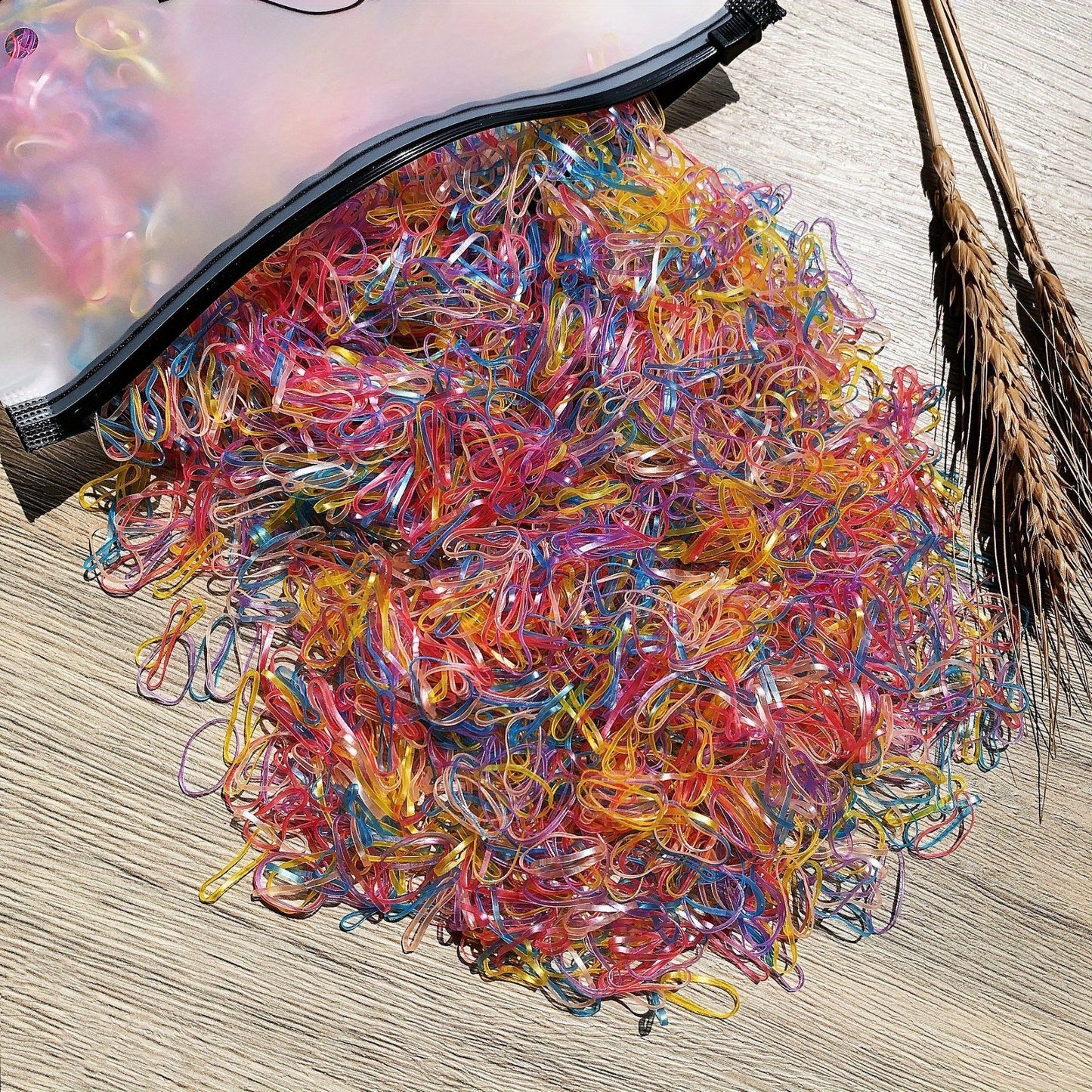 1000/2000pcs 1000/2000 Pcs Colorful Nylon Hair Ties & Headbands Set with Storage Bag for Girls