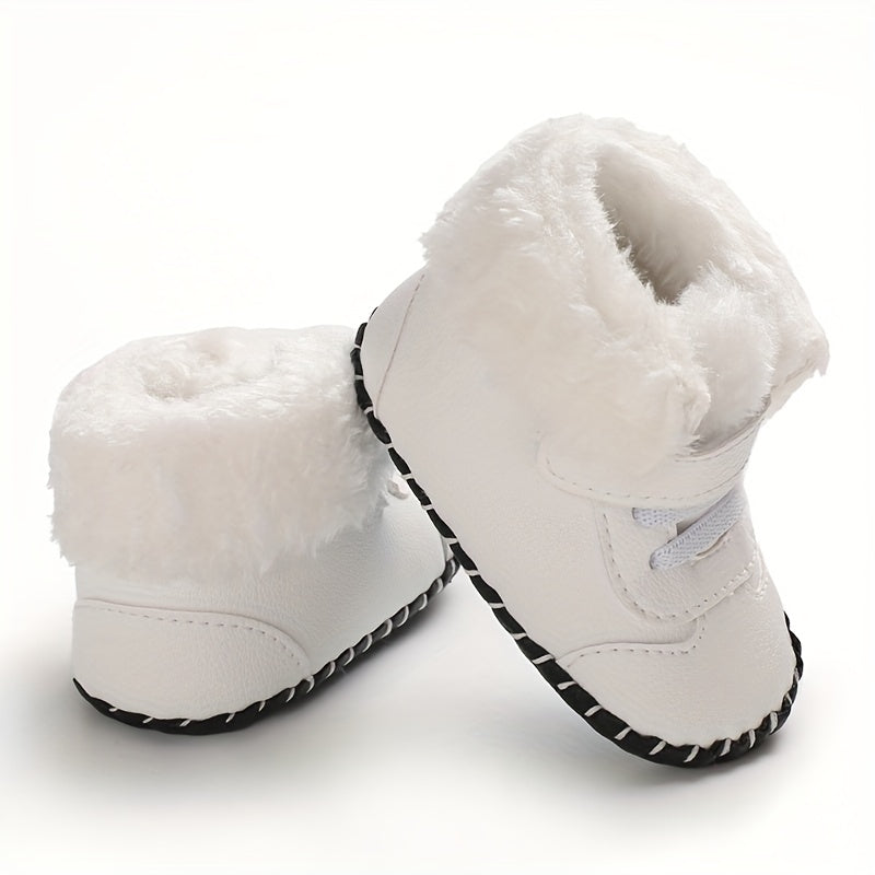 Baby Boys Girls Kawaii & Cute Warm Plush Booties, Comfortable Breathable Snow Boots For Infant Newborn Prewalkers