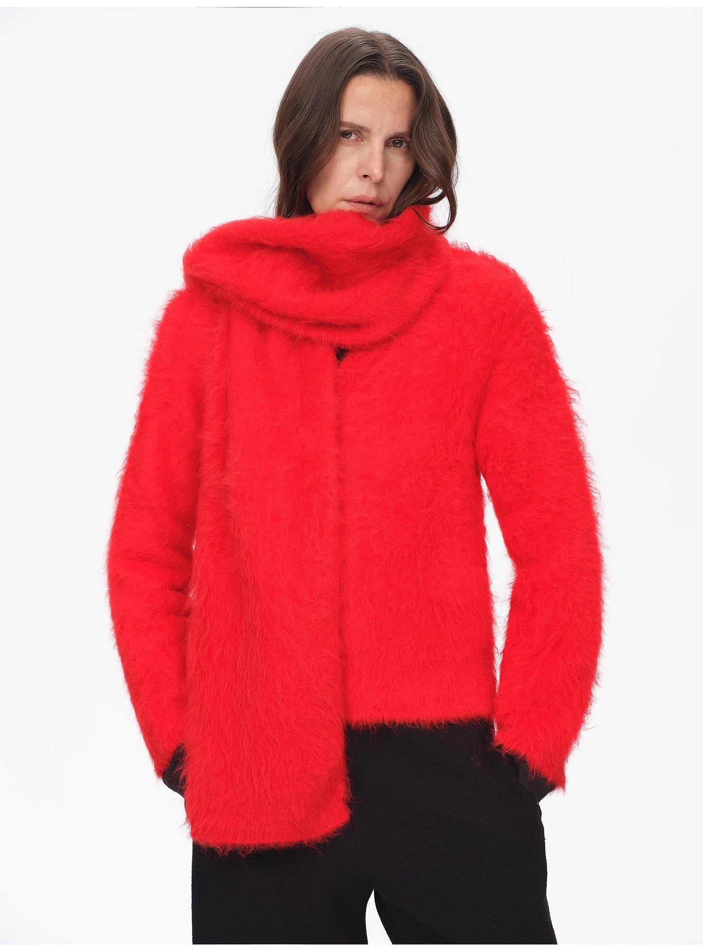 Winter Alpaca Wool Scarf for Women-2