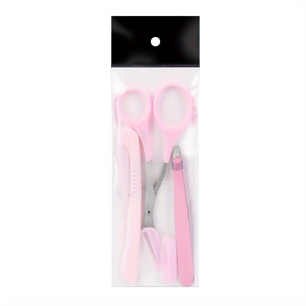 3pcs Eyebrow Trimming Tools, Stainless Steel Eyebrow Tweezer Eyebrow Scissors With Comb Eyebrow Razor