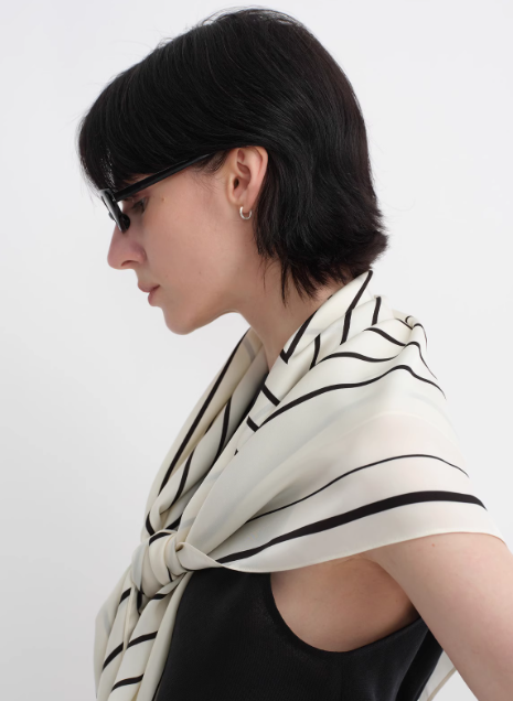 Stretch silk original geometric print silk scarf-1