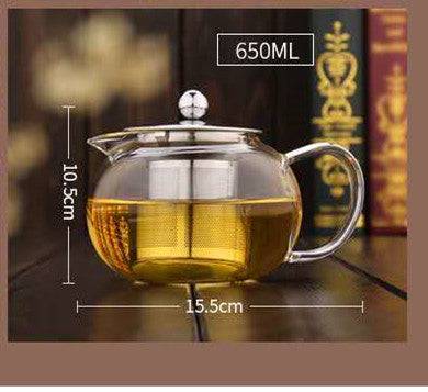 Teapot Heat Resistant Thickened Flower Glass Teapot-2