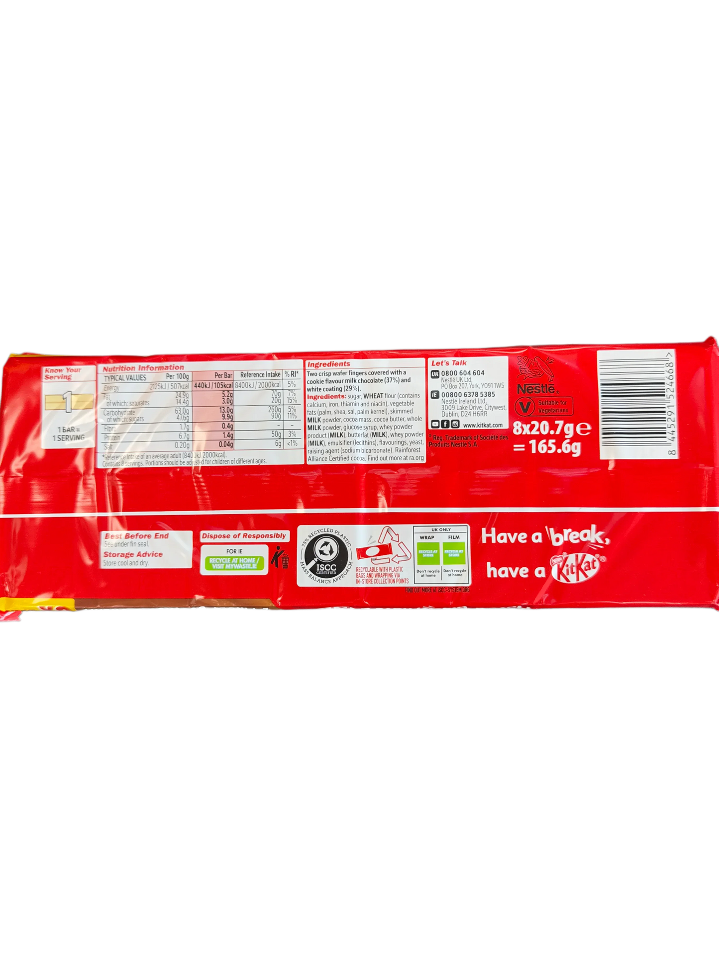 Kit Kat Cookies And Cream Flavour 165.6G - U.K Edition