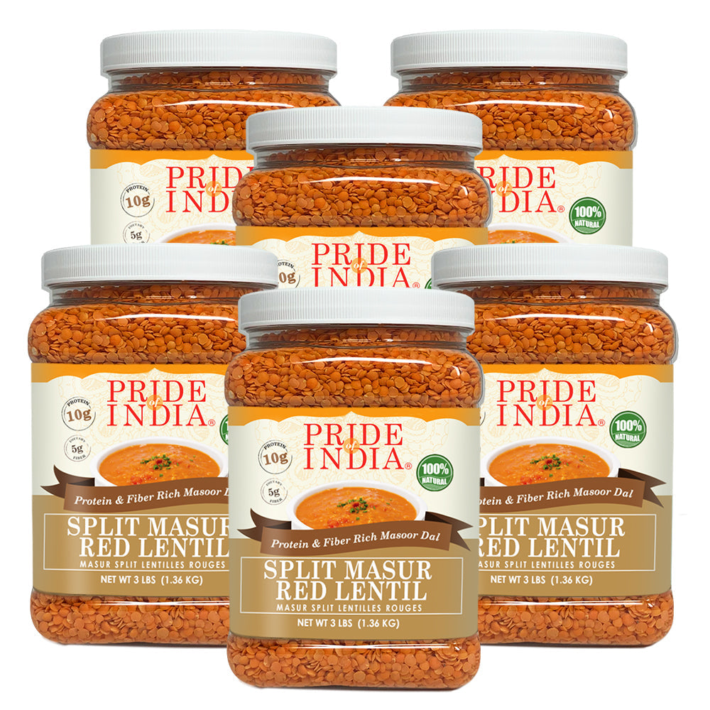 Indian Split Masur Red Lentils - Protein & Fiber Rich Masoor Dal Jar-4