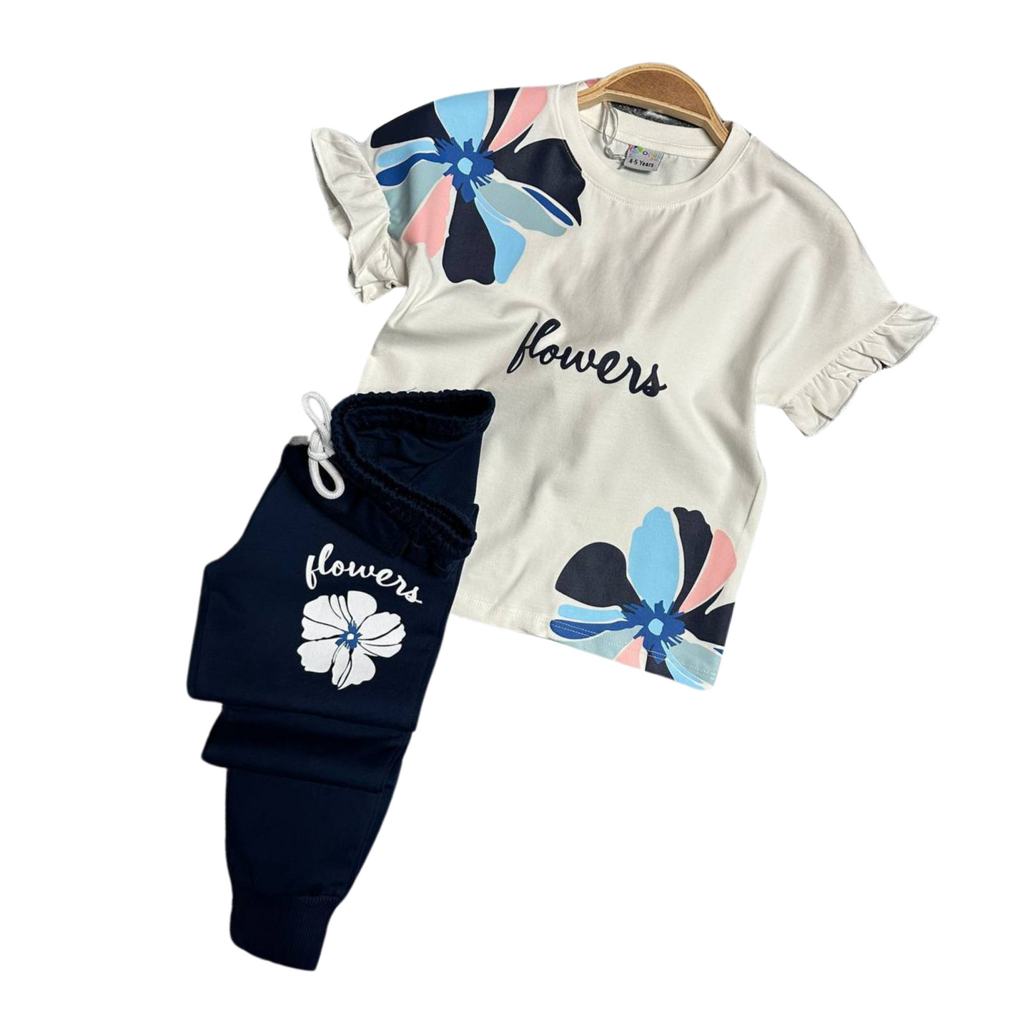 Mosaic Flowers Girl Jogger Set-1