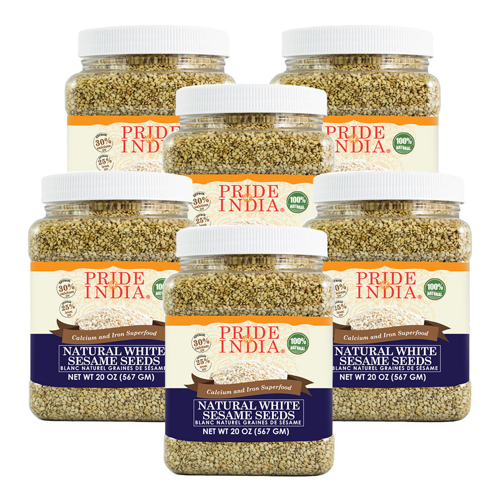 White Sesame Seeds Raw Unhulled - Calcium & Iron Superfood Jar-3