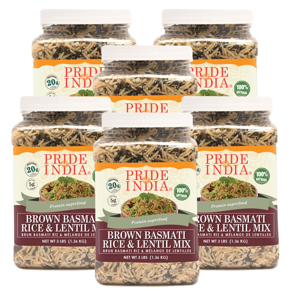 Indian Brown Basmati Rice & Lentil Kitchari Mix - Protein Superfood Jar-4