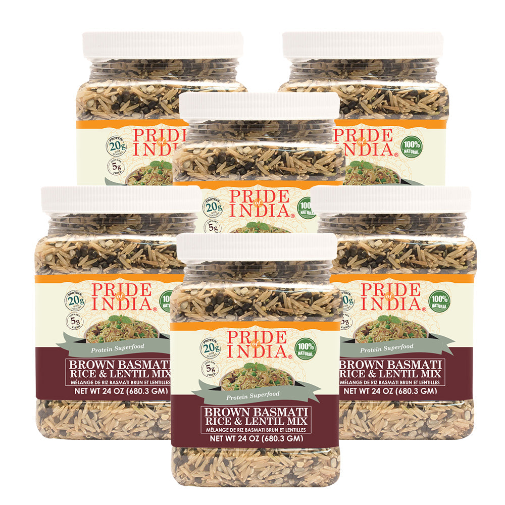 Indian Brown Basmati Rice & Lentil Kitchari Mix - Protein Superfood Jar-3
