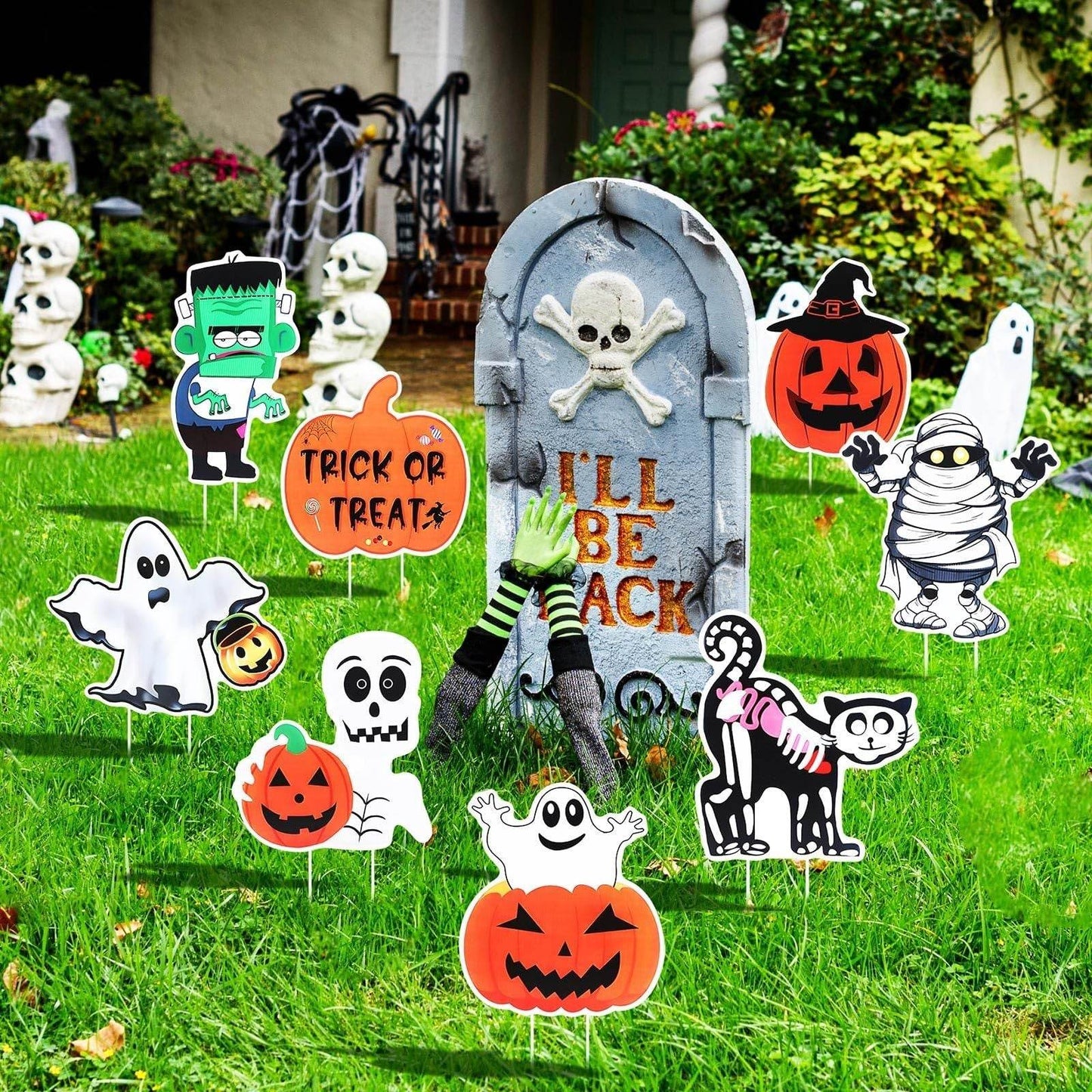 METBOU Halloween Decoration Outdoor Set Of 8 Halloween Decoration Patio Ornaments-Selling On Amazon Is Prohibited