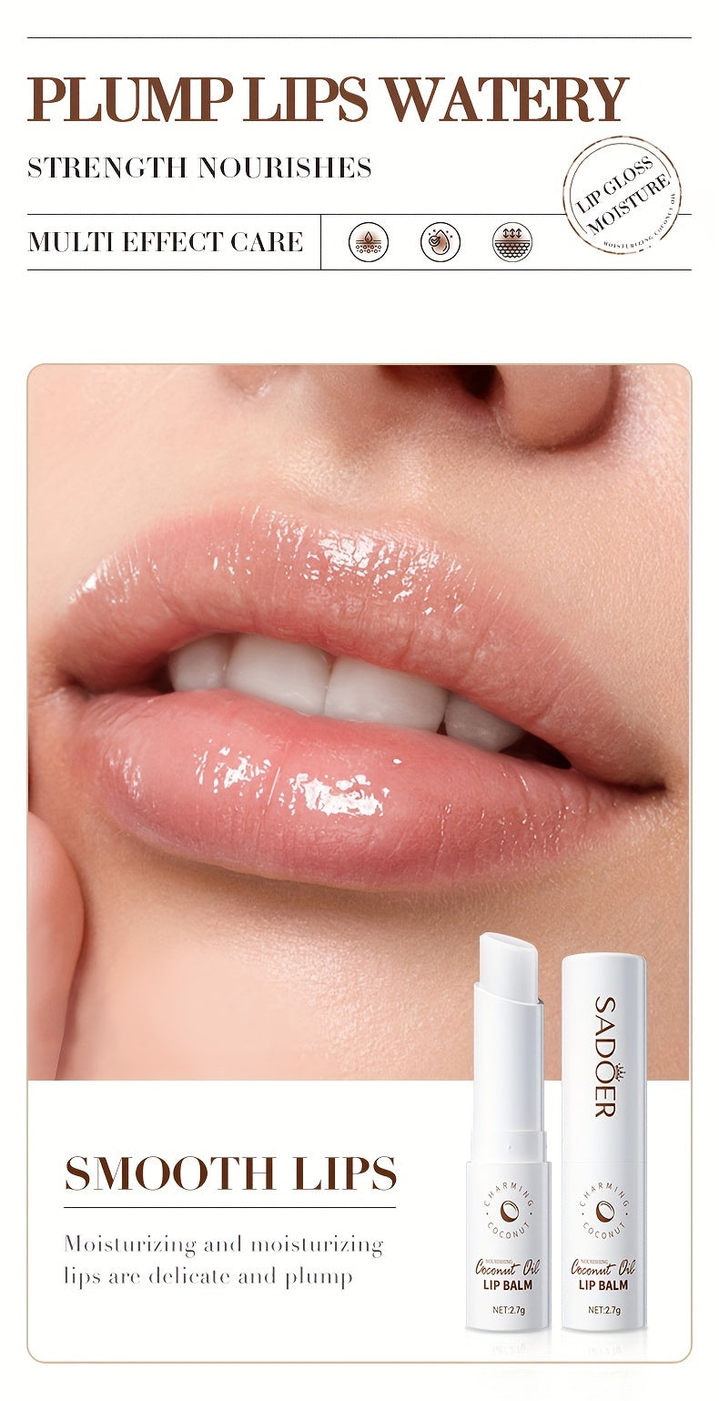 Coconut Lip Balm - Long Lasting Nourishment And Moisture For Men And Women - Daily Care Lip Balm With Plant Squalane