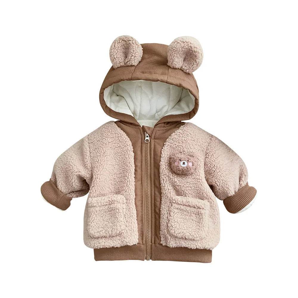 Children's Winter Jacket Bear Plus Velvet Cotton-padded Coat