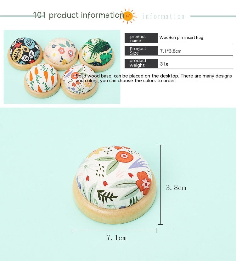 Fabric Sewing Tool Accessories Wooden Bottom Handmade Diy Needle Bag