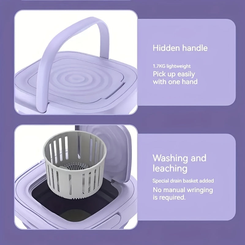 1pc Portable 2.11gal Washing Machine For Camping, RV, Travel, And Home Use - Perfect For Washing Underwear, Bras, Socks, And More