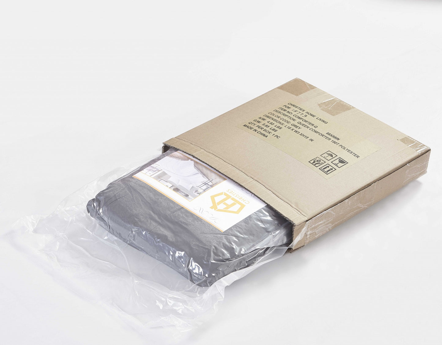 Dark Gray Queen Polyester Thread Count Down Alternative Comforter-3