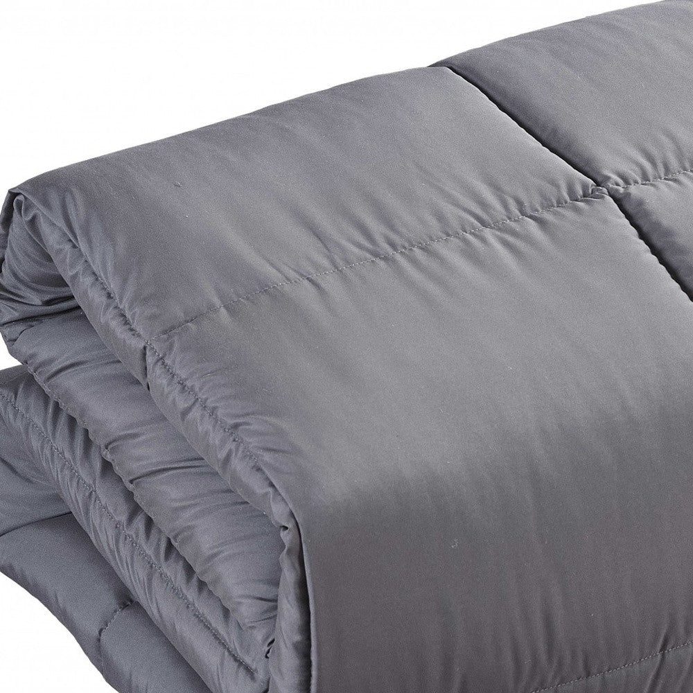 Dark Gray California King Polyester Thread Count Down Alternative Comforter-2