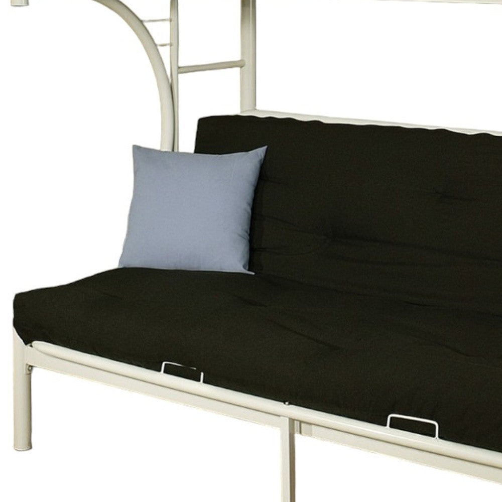 White Twin Contemporary Metal Bunk Bed-3