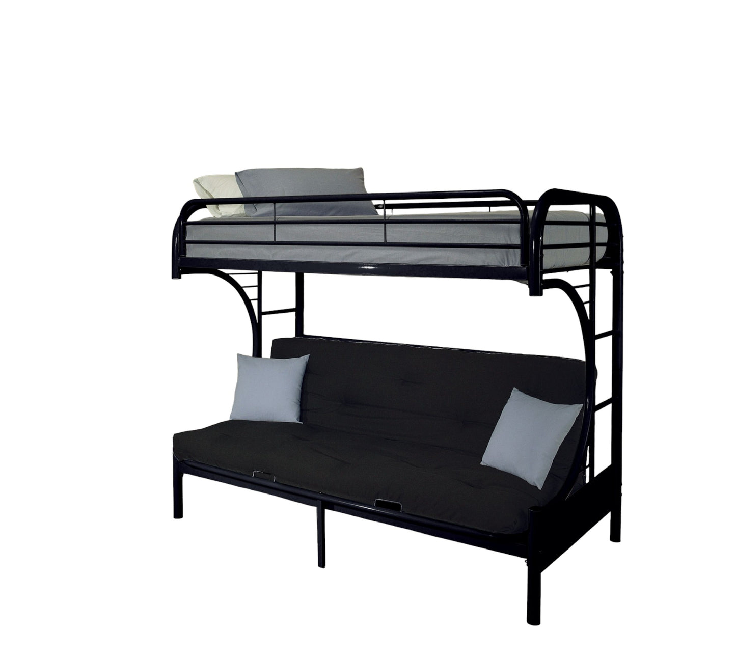 Black Twin Over Queen Bunk Bed-1