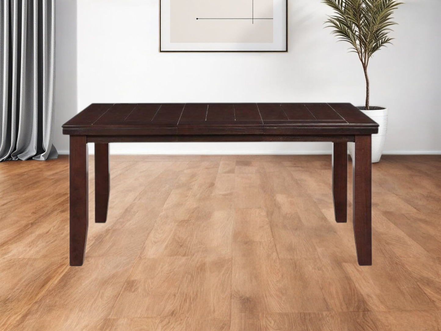 48" Dark Brown Solid Manufactured Wood Dining Table-0