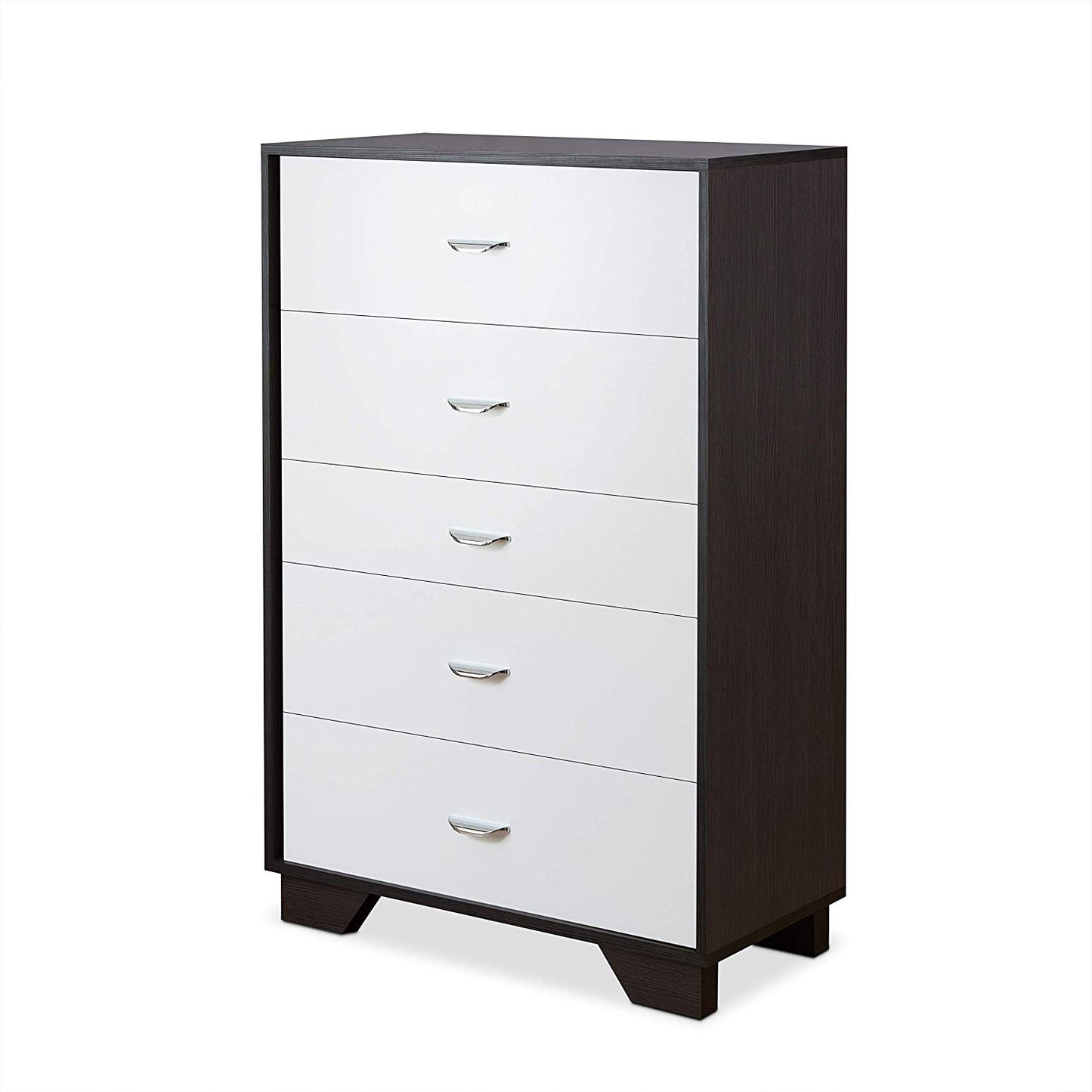 32" Brown and White Five Drawer Standard Chest-2