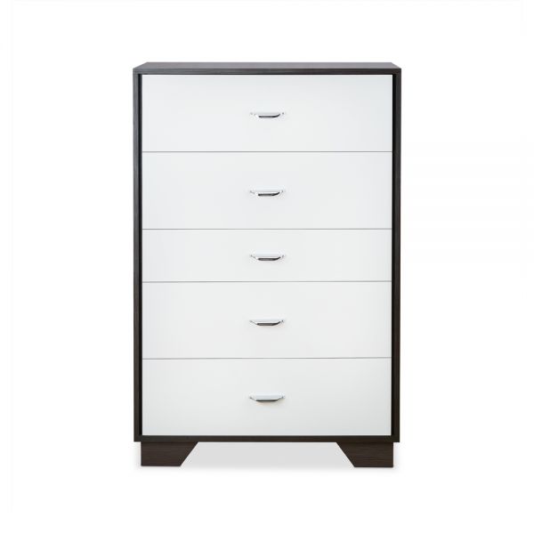 32" Brown and White Five Drawer Standard Chest-1