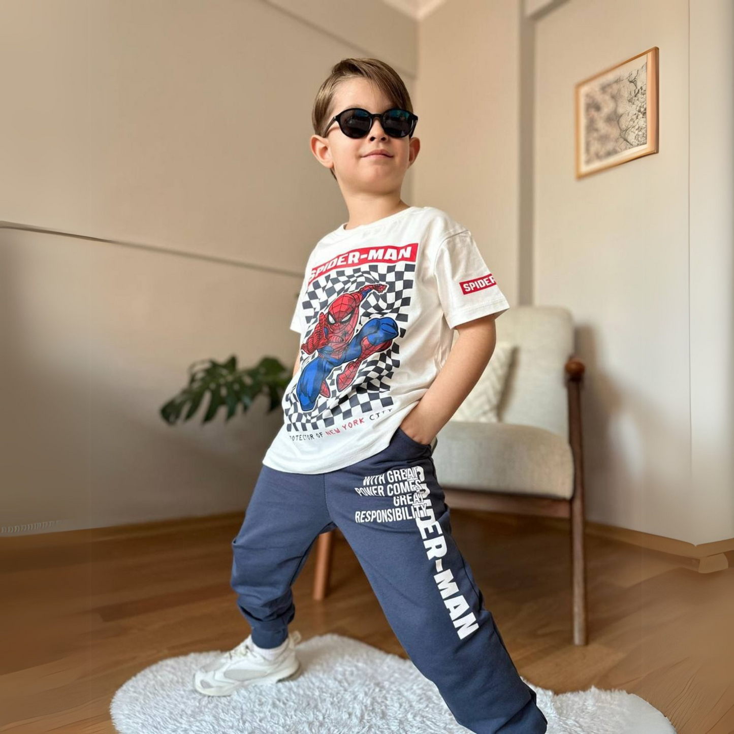Spidy Power Cotton Joggers Set-2