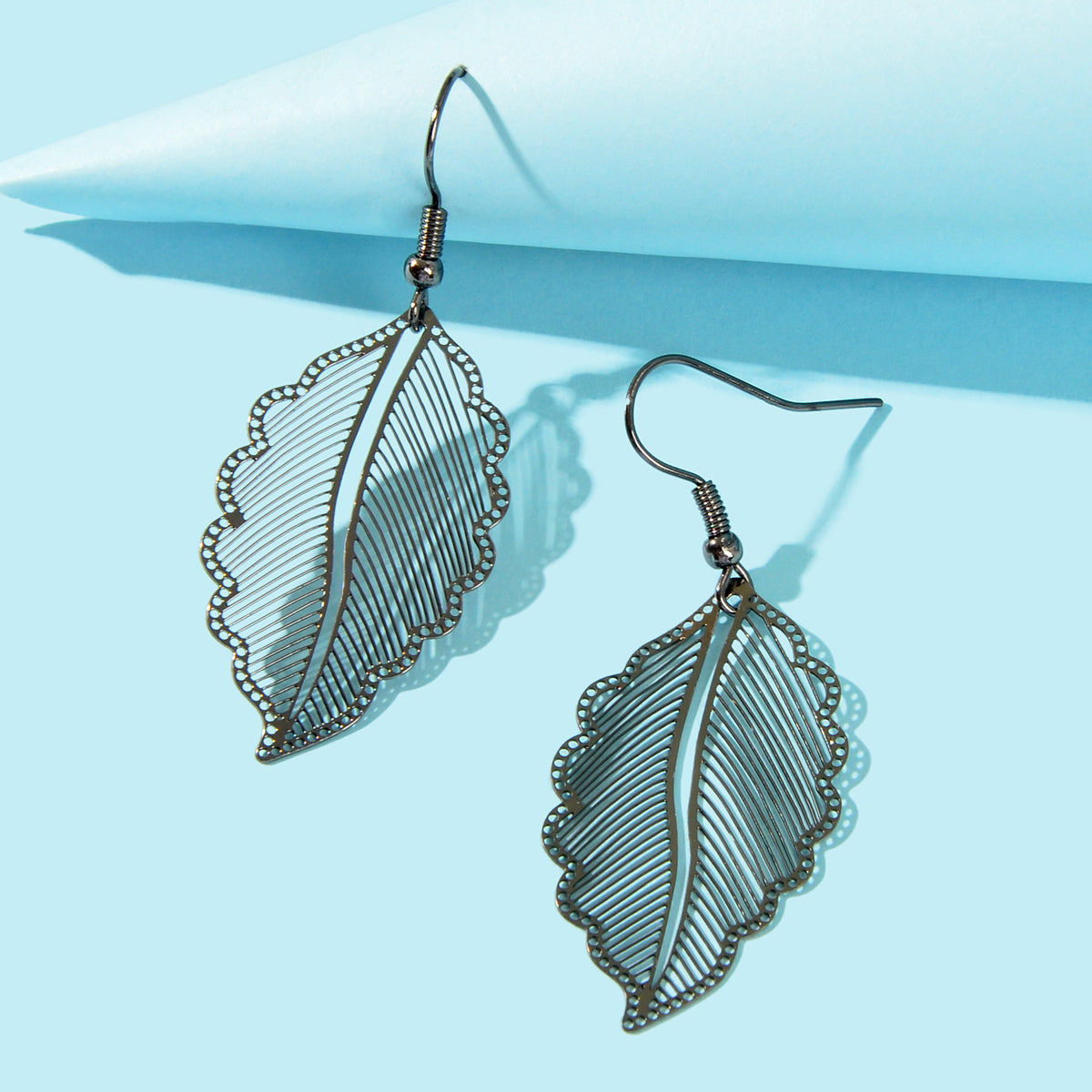 Hollow out Gold Tropical Leaf Drop Earrings Eardrop Accessories Dainty Jewellery-6