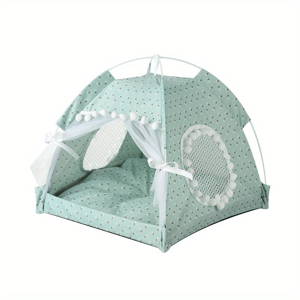 Portable Pet Tent with Breathable Cushion - Perfect for Small Dogs and Cats Christmas Gift