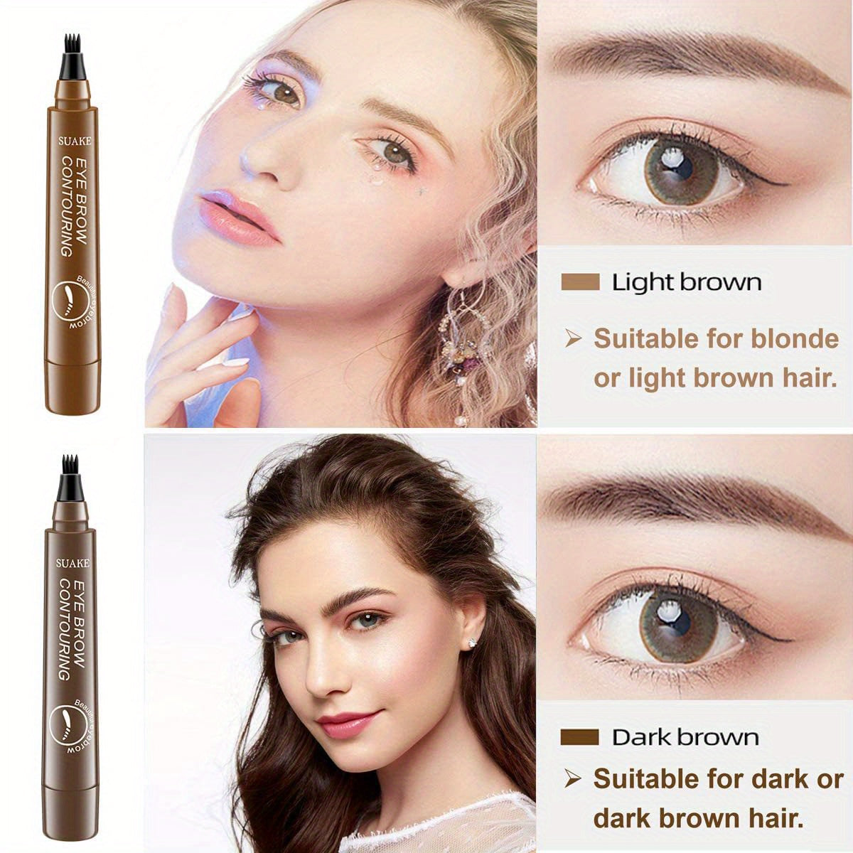 Waterproof Microblading Eyebrow Tattoo Pen with Micro-Fork Tip Applicator - Long Lasting, Natural Looking Eyebrow Makeup - Perfect Gift for Women