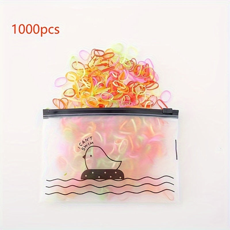 1000pcs 1000 Pcs Colorful High Elastic Hair Ties for Girls and Teens - Party Favors, Holiday Gifts