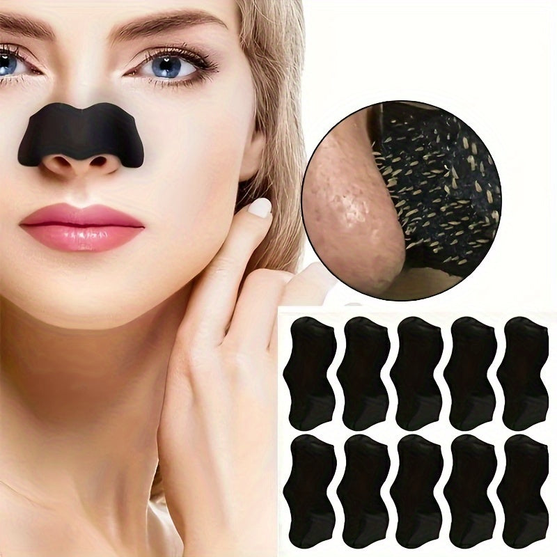10 Pcs, Deep Cleansing Blackhead Nose Patches - With Nasal Spot Facial Dot Stickers - Dropship