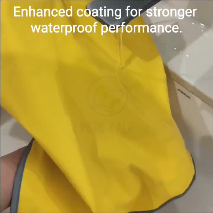 PETS TALE Reversible Waterproof Dog Raincoat - 1pc Polyester Pet Jacket with Duck Print - Machine Washable, Adjustable Straps for Small to Extra Large Breeds