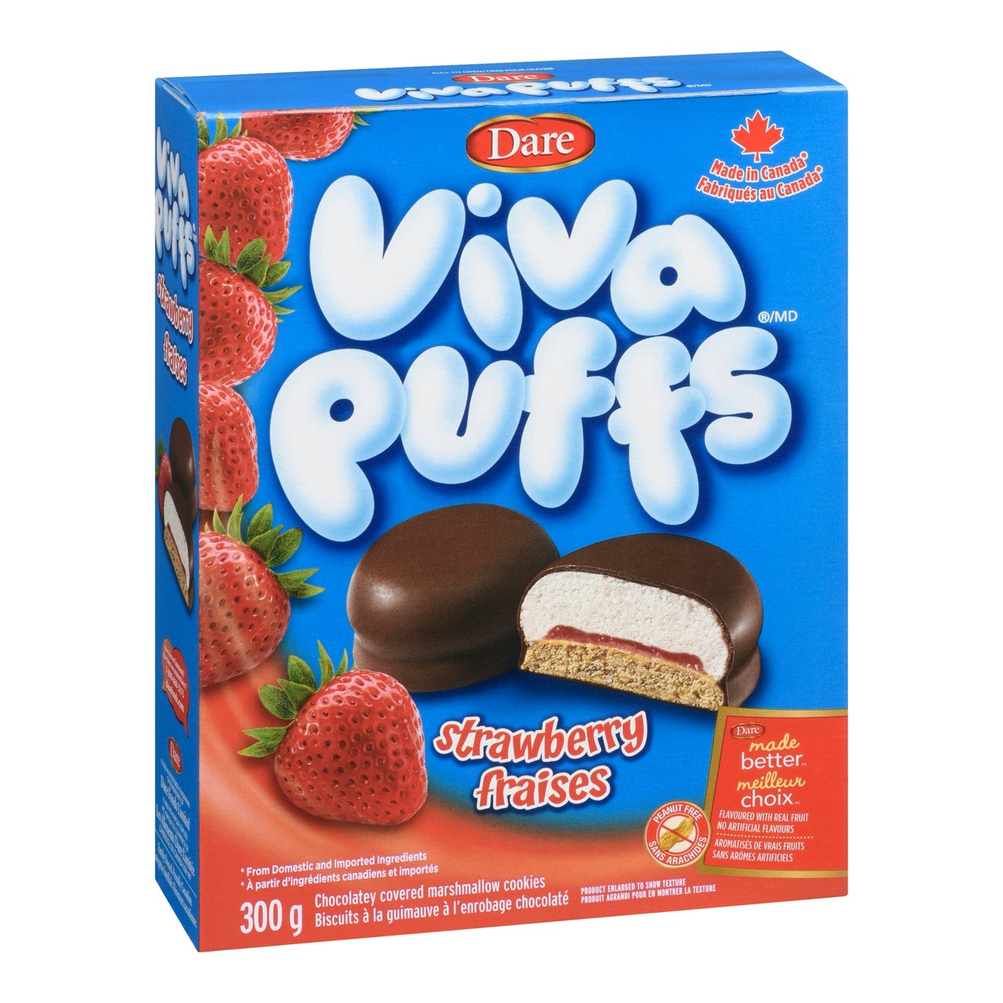 Cookie Strawberry Puffs Viva - 12 x 300 g - Dare - Restaurant and Foodservice Ingredients - Canadian Distribution-0