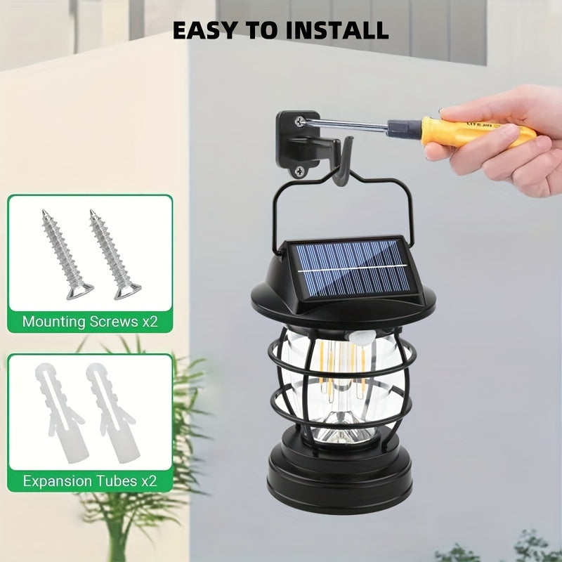 Black Solar Powered LED Camping Light-4