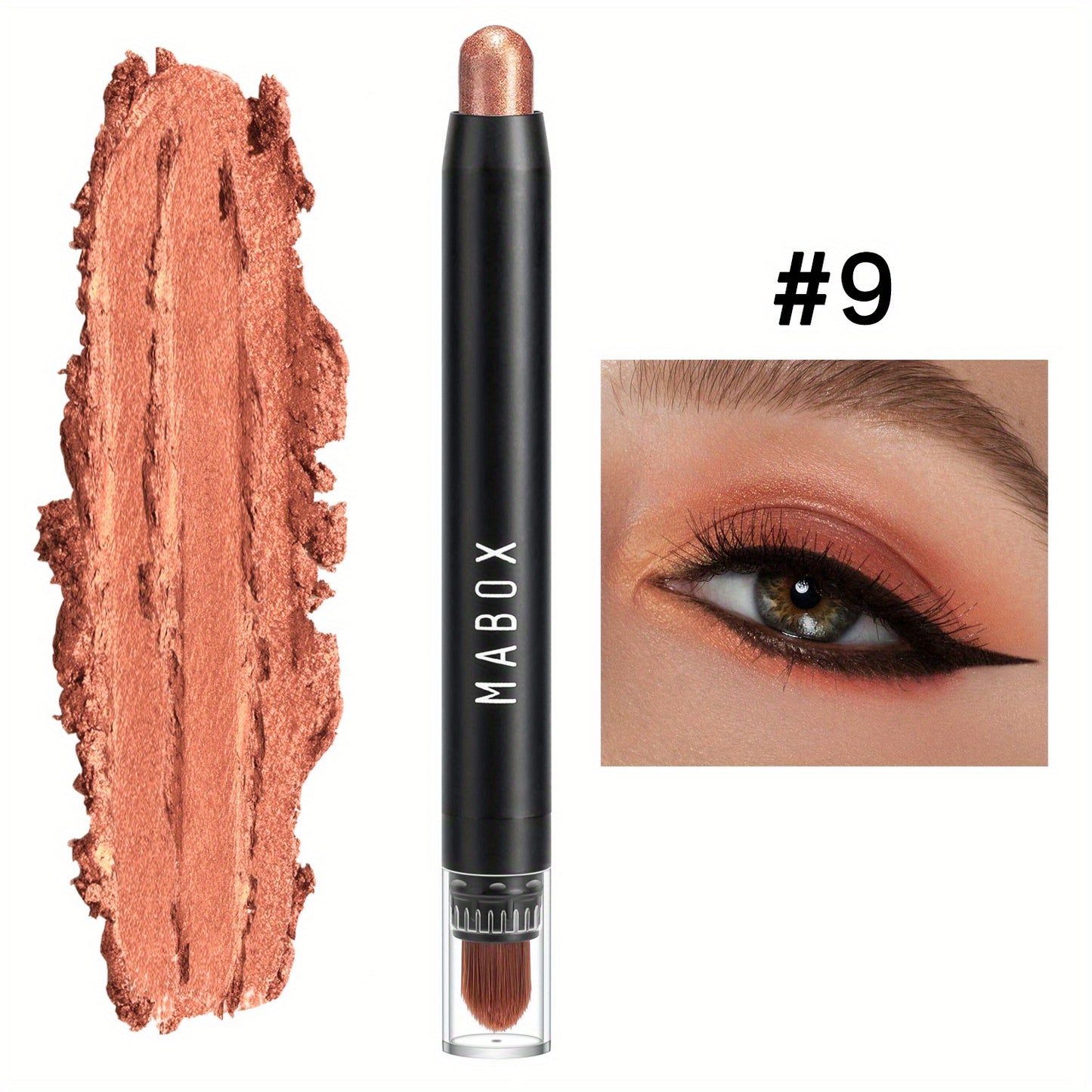 12 Color Eyeshadow Stick, Colorful Pearly Glitter Eyeshadow, Highlighter Swivel Eyeshadow Stick, Brightening Eyelid Waterproof Eyeshadow Makeup With Brush Head For Music Festival