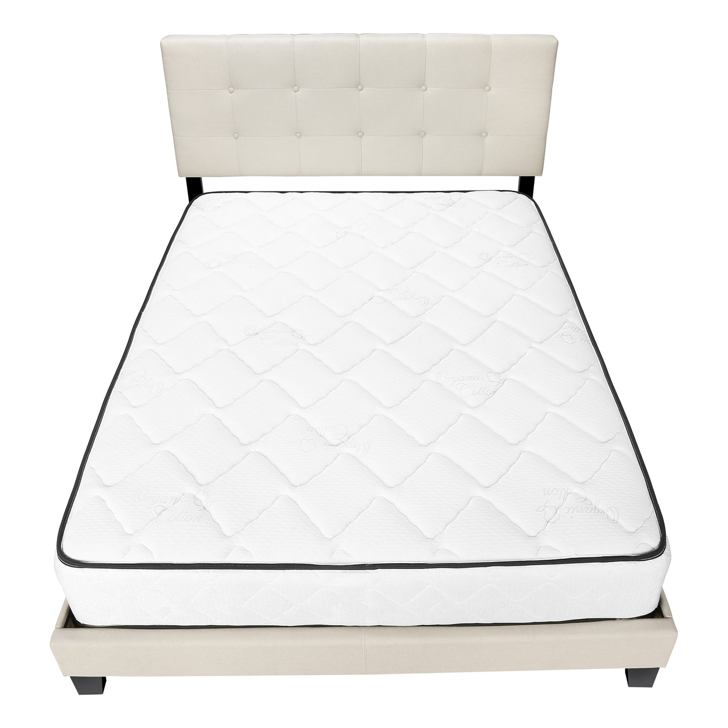 Beige Queen Upholstered Bed Frame-5