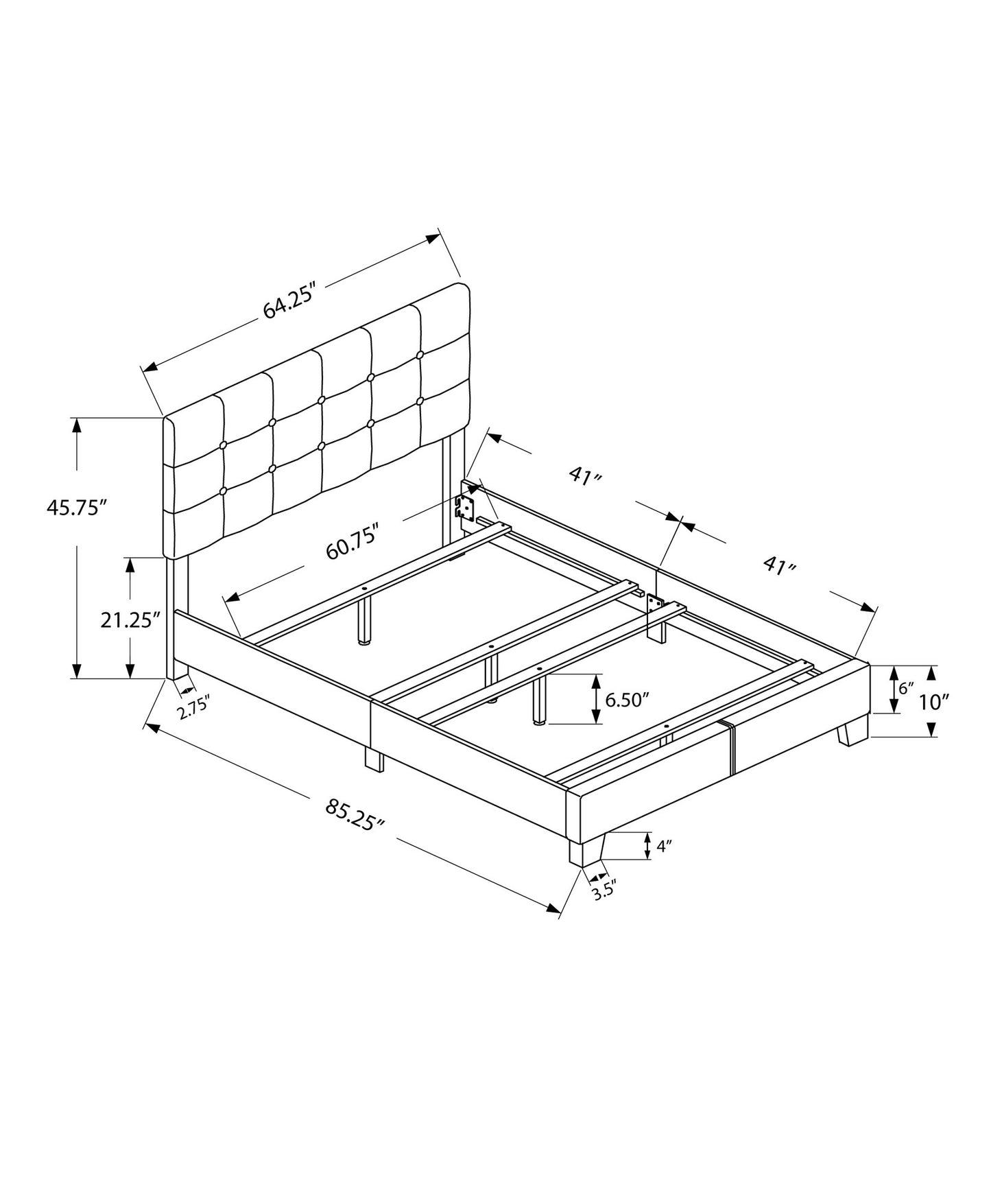 Beige Queen Upholstered Bed Frame-8